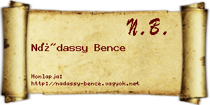 Nádassy Bence névjegykártya